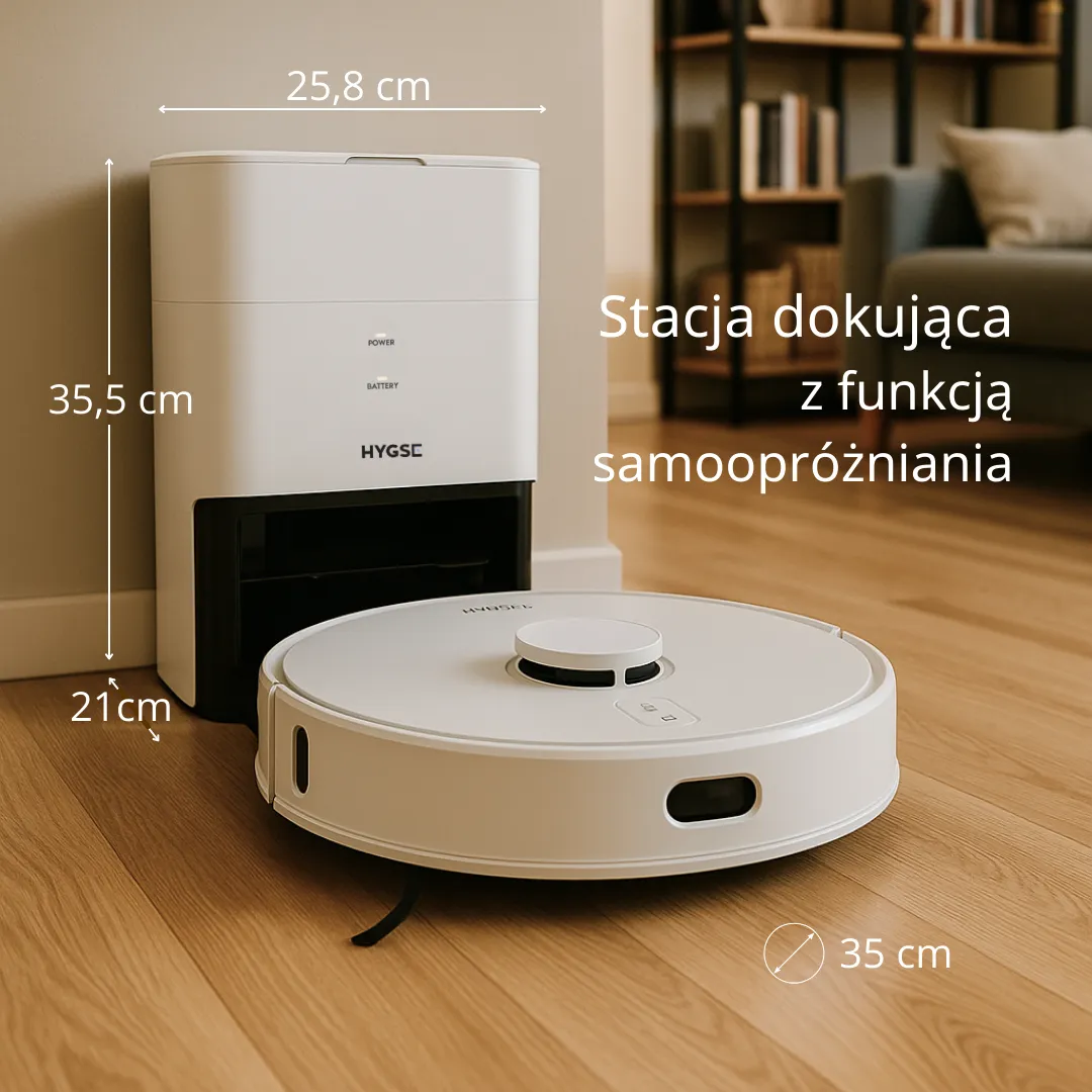 Stacja dokująca z funkcją samoopróżniania Hygse Movo Stacja dokująca z funkcją samoopróżniania Hygse Movo