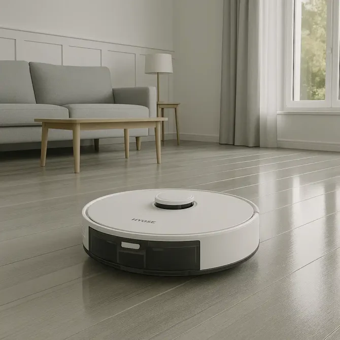 lśniące podłogi z robotem Hygse Movo